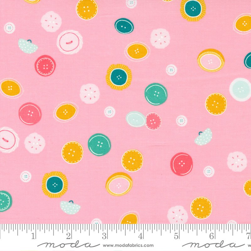 Sew Wonderful Lovely Pink - Button Drop - Quilt Fabric