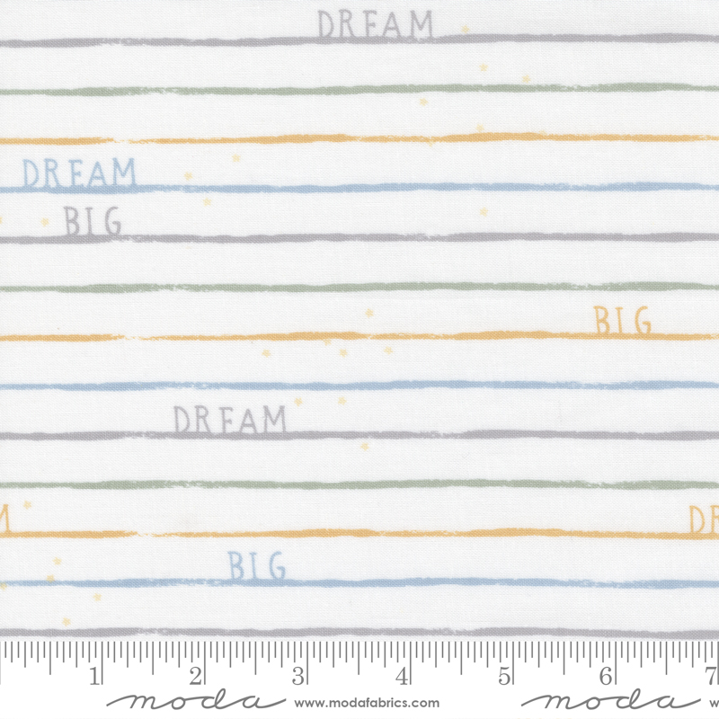 D Is For Dream White Multi - Dream Big - Quilt Fabric