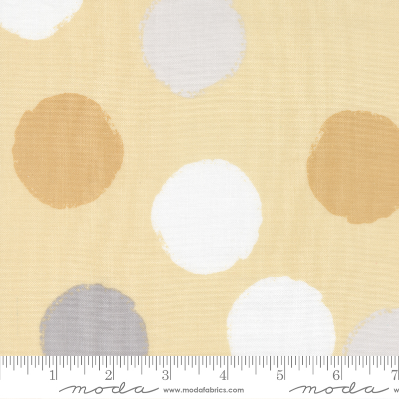 D Is For Dream Yellow - Large Polka Dot Dots - Quilt Fabric