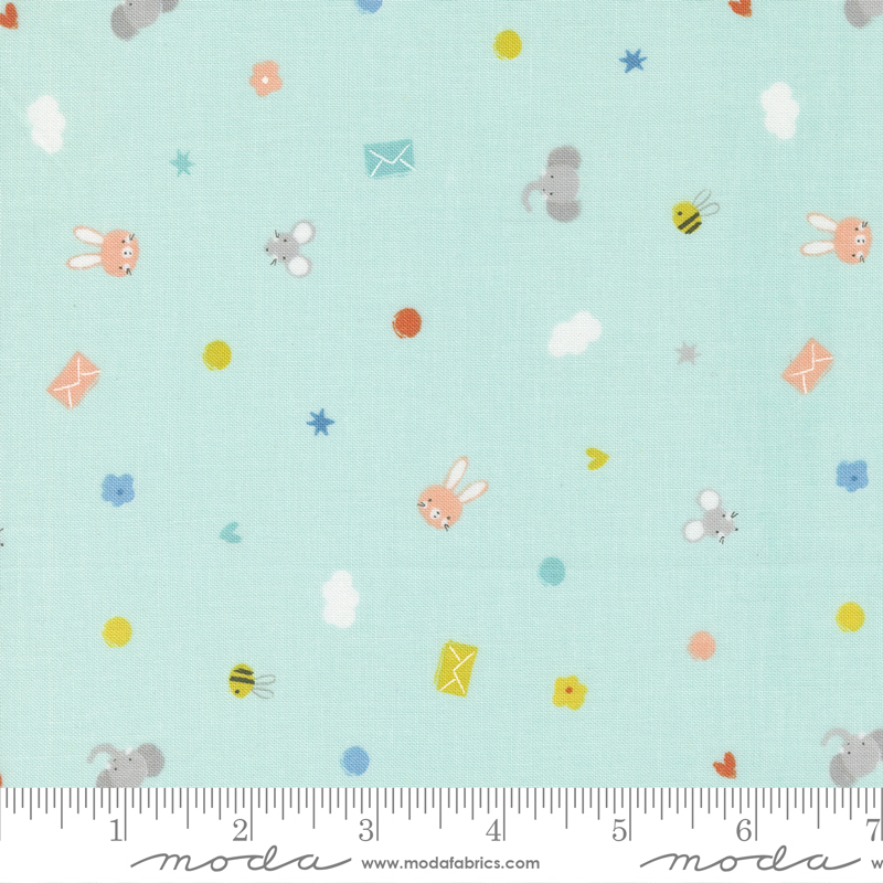 Delivered With Love Light Aqua - Littles Baby - Quilt Fabric