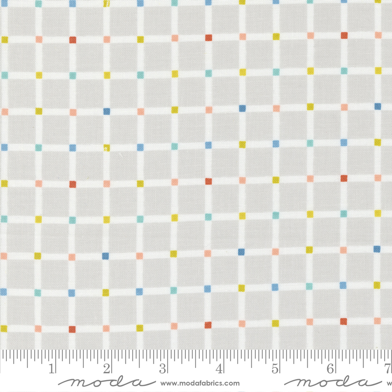 Delivered With Love Grey - Grid Check - Quilt Fabric