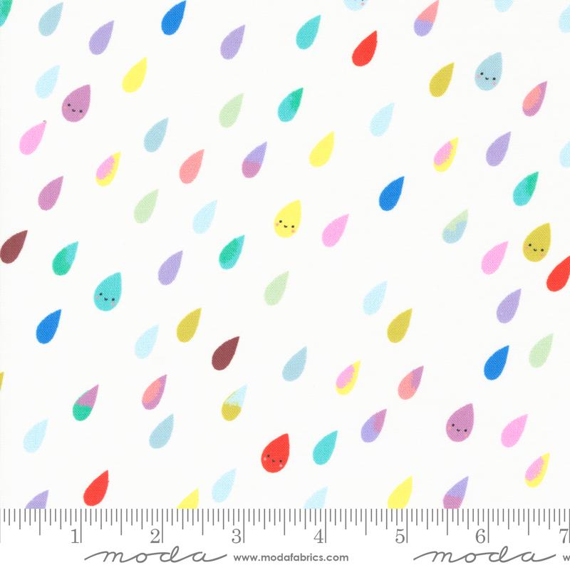 Whatever The Weather Raindrops - Cloud - Quilt Fabric