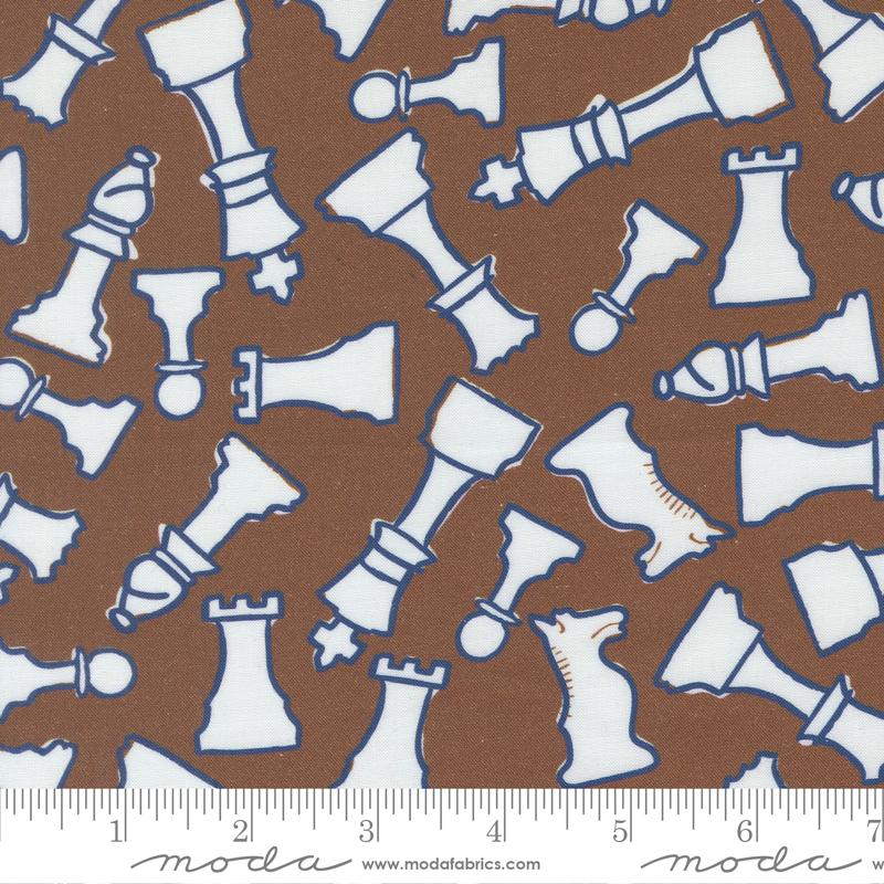 For My Boys Henry Chess Cocoa - Quilt Fabric