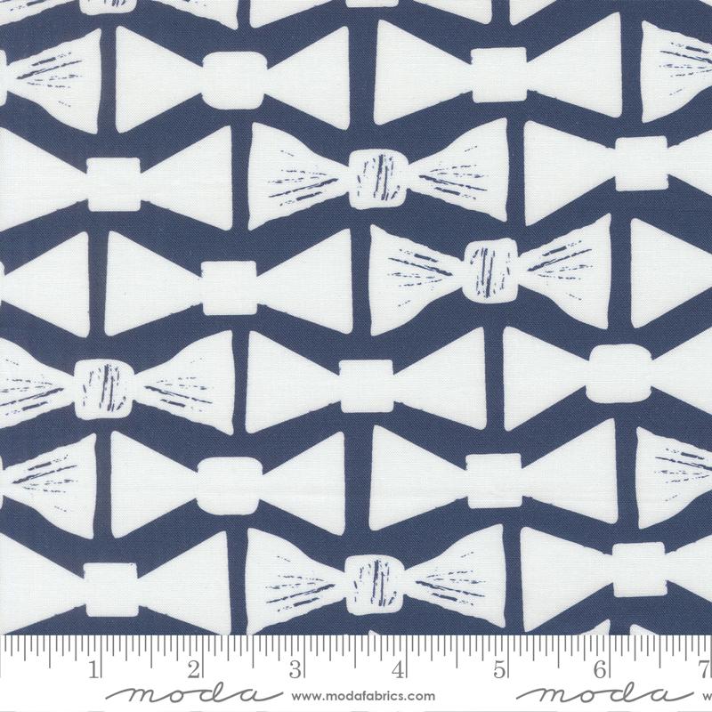 For My Boys Henry Bow Tie Navy - Quilt Fabric