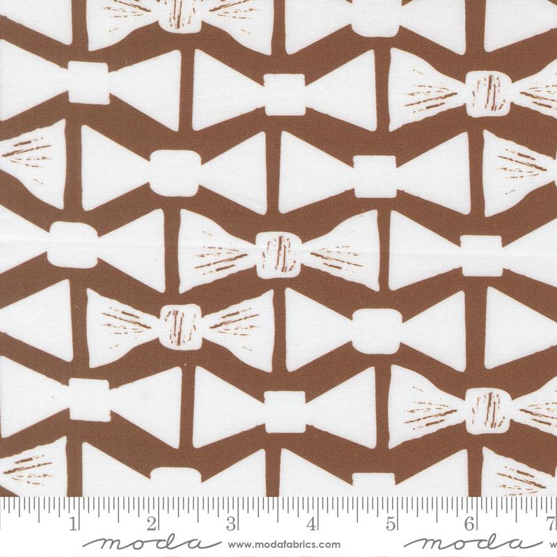 For My Boys Henry Bow Tie Cocoa - Quilt Fabric