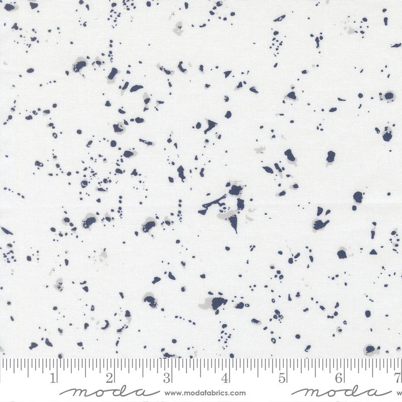 For My Boys Henry Speckle Cream Navy - Quilt Fabric