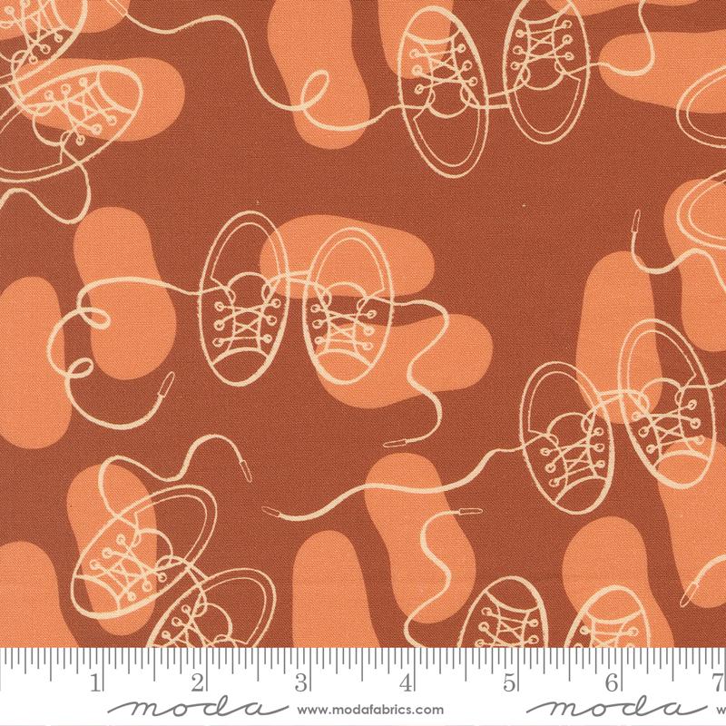 For My Boys Milo Shoes Copper - Quilt Fabric