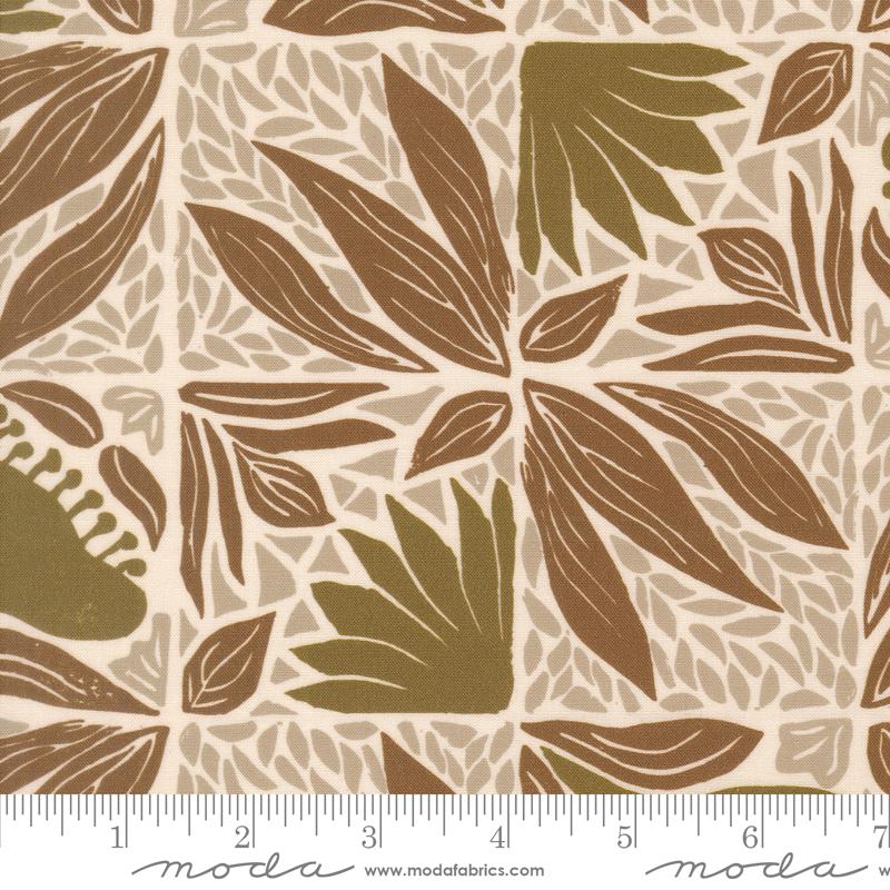 Imprint Painted Tiles Umber - Quilt Fabric