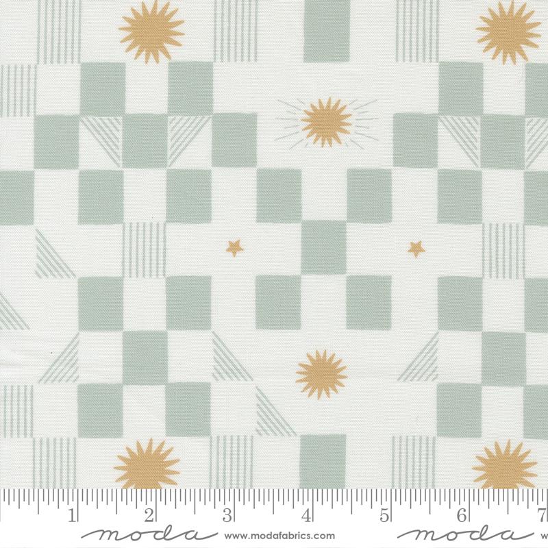 To The Moon And Back Checker Grass - Quilt Fabric
