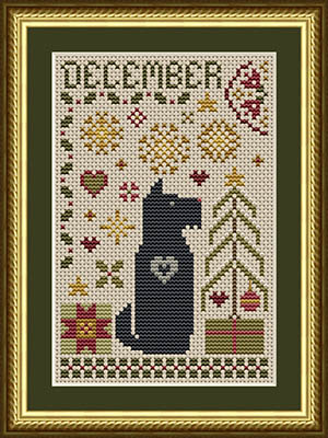 Scottie December Dog - Christmas Cross Stitch Pattern