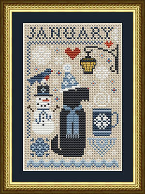 Scottie January Dog - Cross Stitch Pattern 