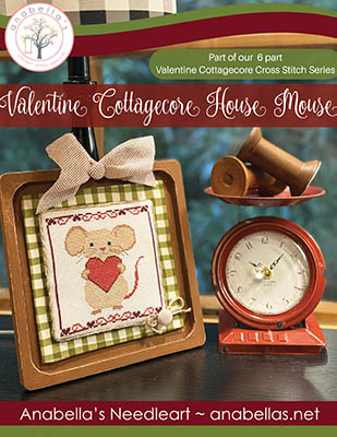 Valentine Cottagecore House Mouse - Cross Stitch Pattern