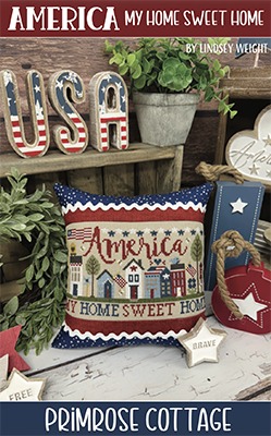 America My Home Sweet Home - Patriotic Cross Stitch Pattern