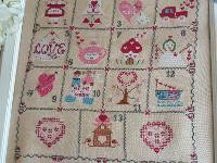 Shabby Valentine's Day Calendar - Cross Stitch Pattern