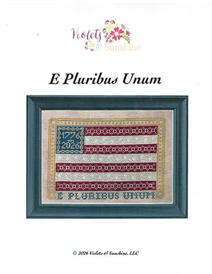 E Pluribus Unum - Patriotic Cross Stitch Pattern, zoomed in. Select this picture to zoom back out.