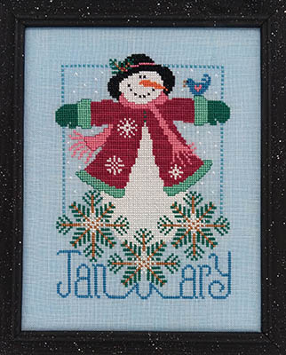 January Snowman - Winter Cross Stitch Pattern