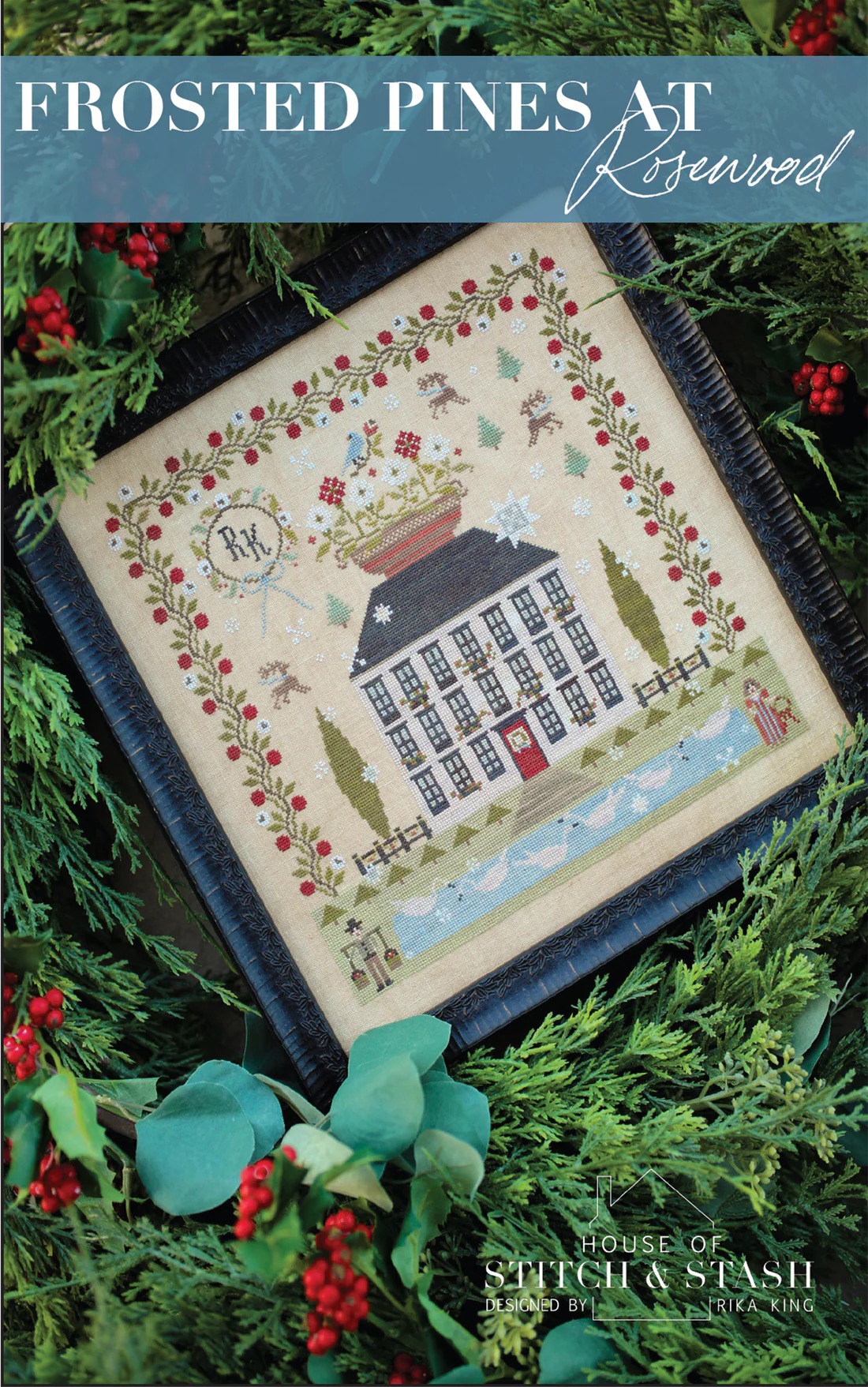 Frosted Pines At Rosewood - Cross Stitch Pattern