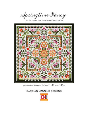 Springtime Fancy - Cross Stitch Pattern, zoomed in. Select this picture to zoom back out.
