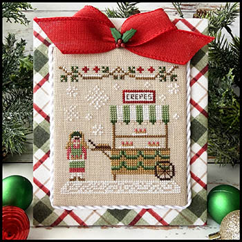 Christmas Market Crepe Cart - Cross Stitch Pattern, zoomed in. Select this picture to zoom back out.