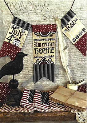 American Home - Patriotic Cross Stitch Pattern , zoomed in. Select this picture to zoom back out.