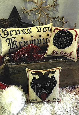 Gruss Vom Krampus - Christmas Cross Stitch Pattern , zoomed in. Select this picture to zoom back out.