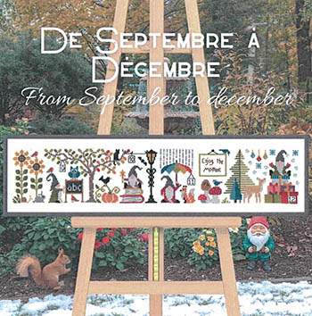 Les Gnomes Fil De L'An  Partie 3 - Cross Stitch Pattern, zoomed in. Select this picture to zoom back out.