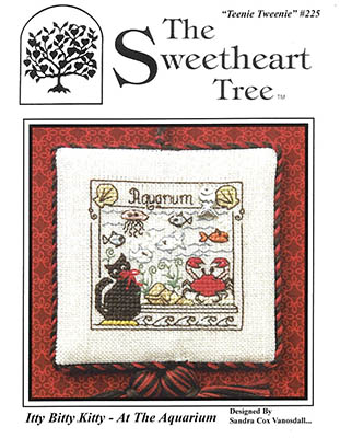 Itty Bitty Kitty - At The Aquarium - Cross Stitch Pattern, zoomed in. Select this picture to zoom back out.