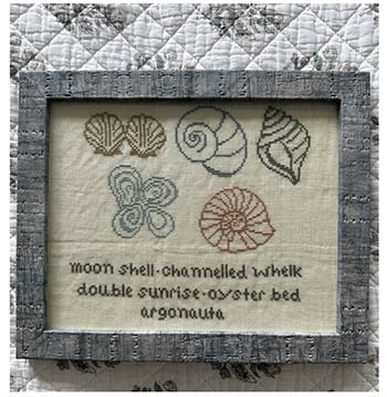 Sampler Of Shells - Cross Stitch Pattern, zoomed in. Select this picture to zoom back out.