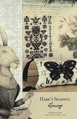 Hare's Seasons - Spring - Cross Stitch Pattern , zoomed in. Select this picture to zoom back out.