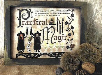 Practical Magic - Halloween Cross Stitch Pattern, zoomed in. Select this picture to zoom back out.