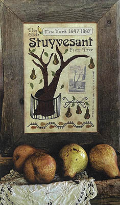 Olde Stuyvesant Pear Tree - Cross Stitch Pattern, zoomed in. Select this picture to zoom back out.