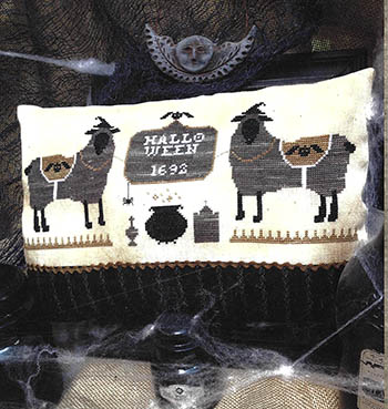 Halloween Welcome 1692 - Halloween Cross Stitch Pattern , zoomed in. Select this picture to zoom back out.