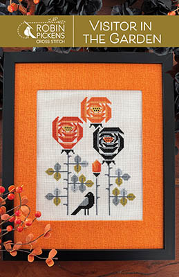 Visitor In The Garden - Cross Stitch Pattern, zoomed in. Select this picture to zoom back out.