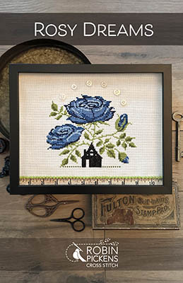 Rosy Dreams - Halloween Cross Stitch Pattern, zoomed in. Select this picture to zoom back out.