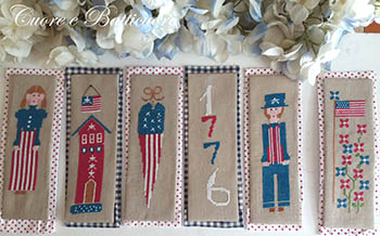 Old American Bookmarks - Patriotic Cross Stitch Pattern, zoomed in. Select this picture to zoom back out.
