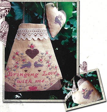 Primitive Valentine - Cross Stitch Pattern, zoomed in. Select this picture to zoom back out.