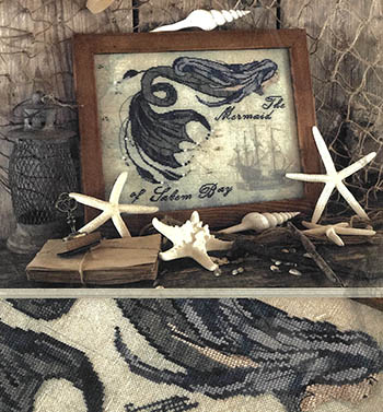 Mermaid Of Salem Bay - Cross Stitch Pattern , zoomed in. Select this picture to zoom back out.
