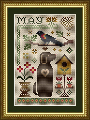 May Dog - Cross Stitch Pattern, zoomed in. Select this picture to zoom back out.