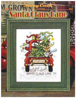 Santa Claus Lane - Christmas Cross Stitch Pattern, zoomed in. Select this picture to zoom back out.