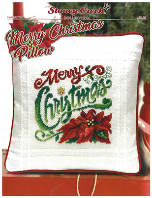 Merry Christmas Pillow - Cross Stitch Pattern, zoomed in. Select this picture to zoom back out.