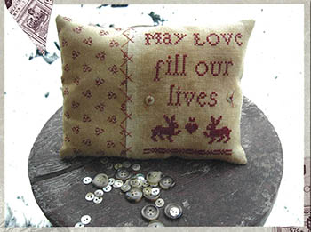 May Love - Valentines Cross Stitch Pattern, zoomed in. Select this picture to zoom back out.