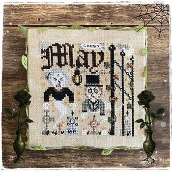May Ghost - Magical Year 2026 - Cross Stitch Pattern, zoomed in. Select this picture to zoom back out.