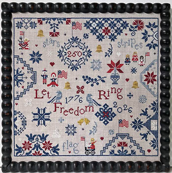 Simple Gifts - Freedom - Patriotic Cross Stitch Pattern, zoomed in. Select this picture to zoom back out.