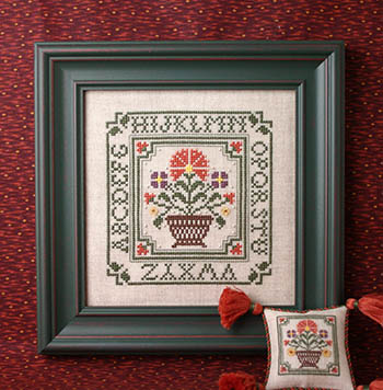 Country Flowers Sampler - Cross Stitch Pattern, zoomed in. Select this picture to zoom back out.