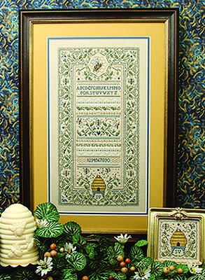Queen Bee Sampler - Cross Stitch Pattern, zoomed in. Select this picture to zoom back out.