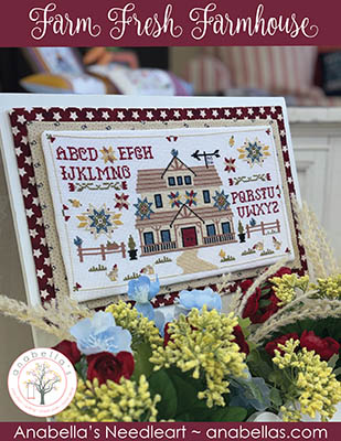 Farm Fresh Farmhouse - Cross Stitch Pattern, zoomed in. Select this picture to zoom back out.
