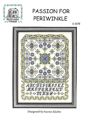 Passion For Periwinkle - Cross Stitch Pattern, zoomed in. Select this picture to zoom back out.