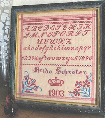 Frida Schroter 1903 - Cross Stitch Pattern, zoomed in. Select this picture to zoom back out.
