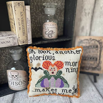 Winifred The Sanderson Sister Halloween Cross Stitch Pattern, zoomed in. Select this picture to zoom back out.