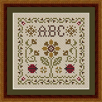 Gathered From The Garden Little Ladybug Cross Stitch Pattern, zoomed in. Select this picture to zoom back out.